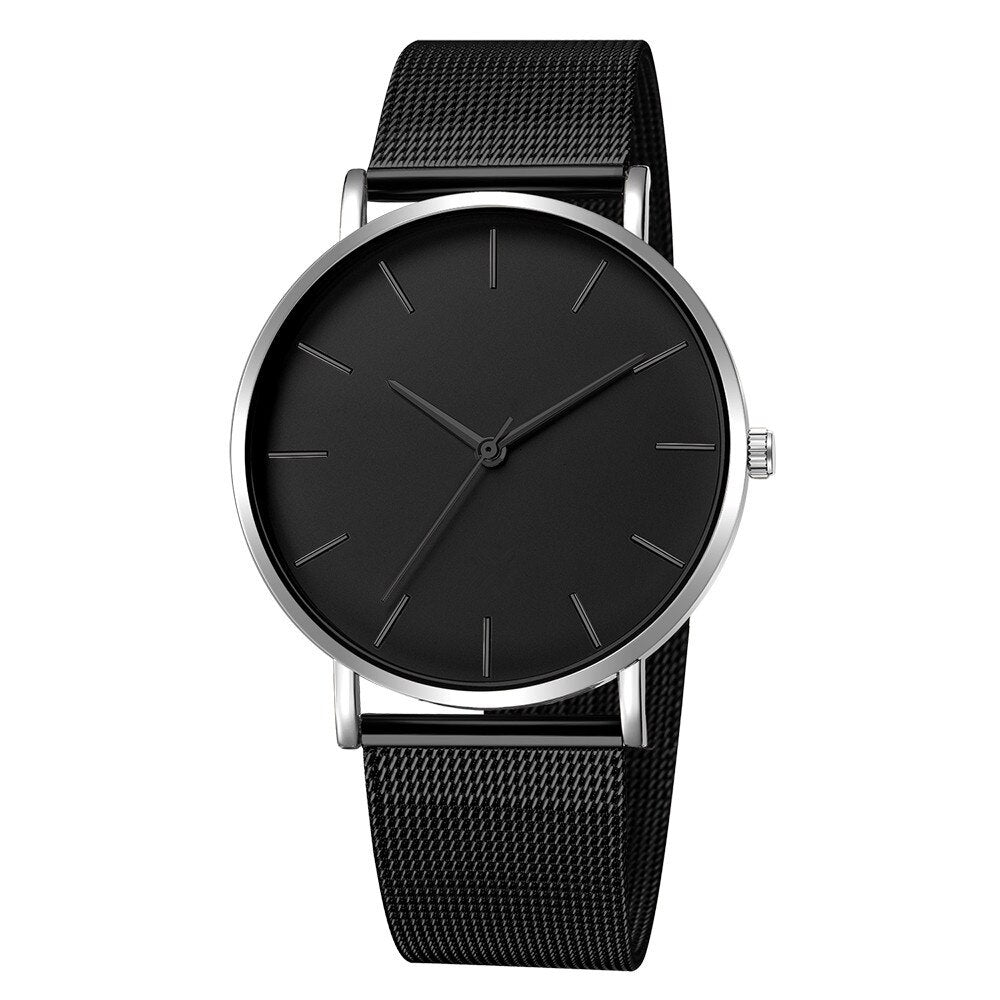 2020 Minimalist Men's Fashion Ultra Thin Watches Simple Men Business Stainless Steel Mesh Belt Quartz Watch Relogio Masculino #8