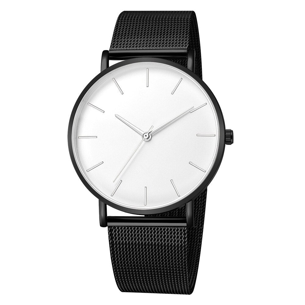 2020 Minimalist Men's Fashion Ultra Thin Watches Simple Men Business Stainless Steel Mesh Belt Quartz Watch Relogio Masculino #8