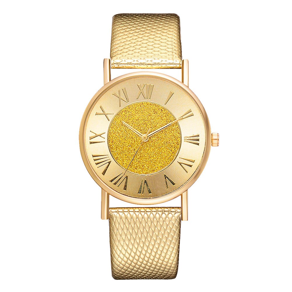 Casual Women Dress Watch Stainless Steel Clock Luxury Brand Female Crystal Quartz Wrist Watch Big Gold Dial ladies watch
