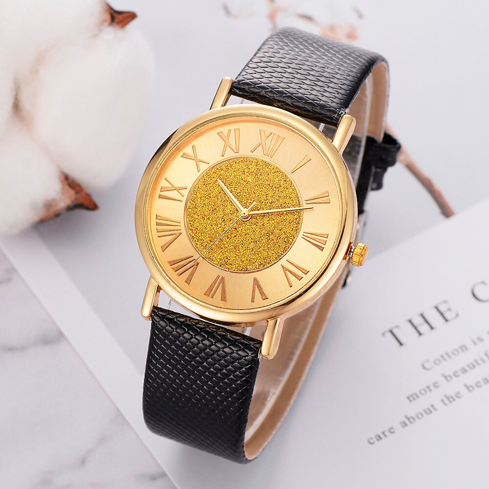 Casual Women Dress Watch Stainless Steel Clock Luxury Brand Female Crystal Quartz Wrist Watch Big Gold Dial ladies watch