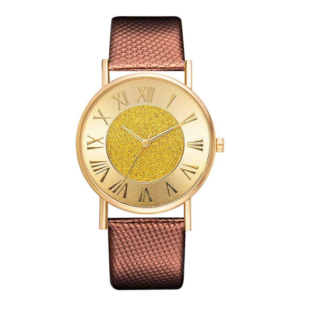 Casual Women Dress Watch Stainless Steel Clock Luxury Brand Female Crystal Quartz Wrist Watch Big Gold Dial ladies watch