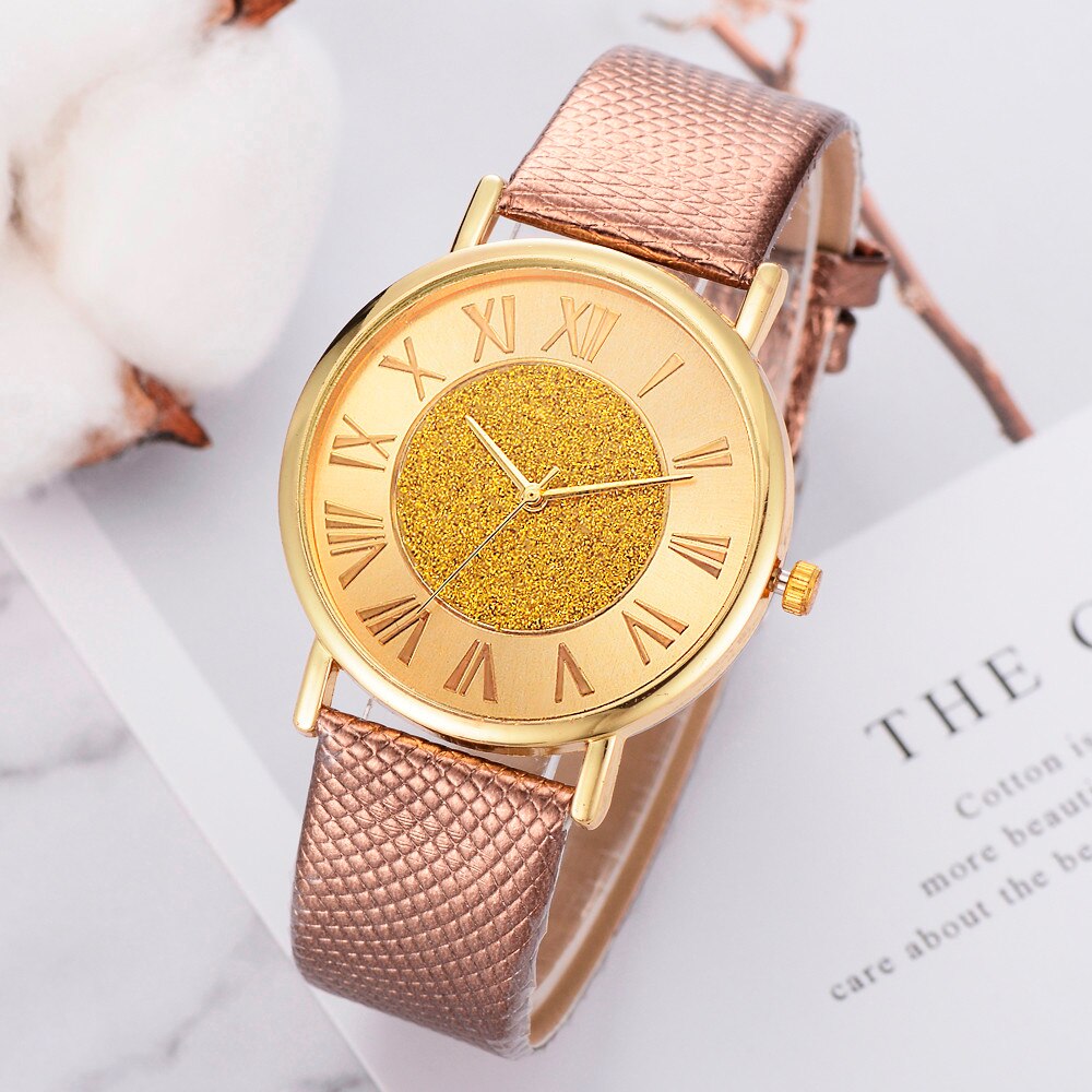 Casual Women Dress Watch Stainless Steel Clock Luxury Brand Female Crystal Quartz Wrist Watch Big Gold Dial ladies watch