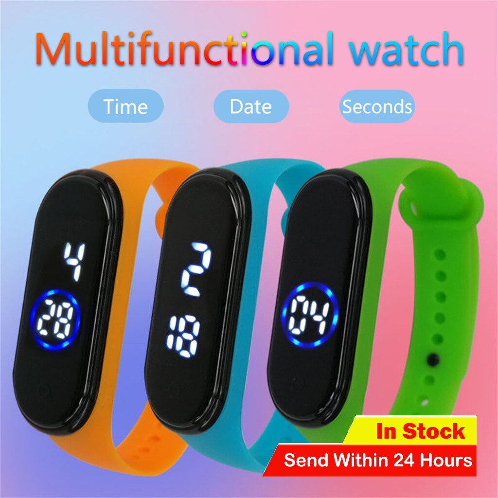 Fashion 50M Waterproof Digital LED Sports Watch Unisex Silicone Band sports Watch Men And Women Bracelet Children Wrist #2