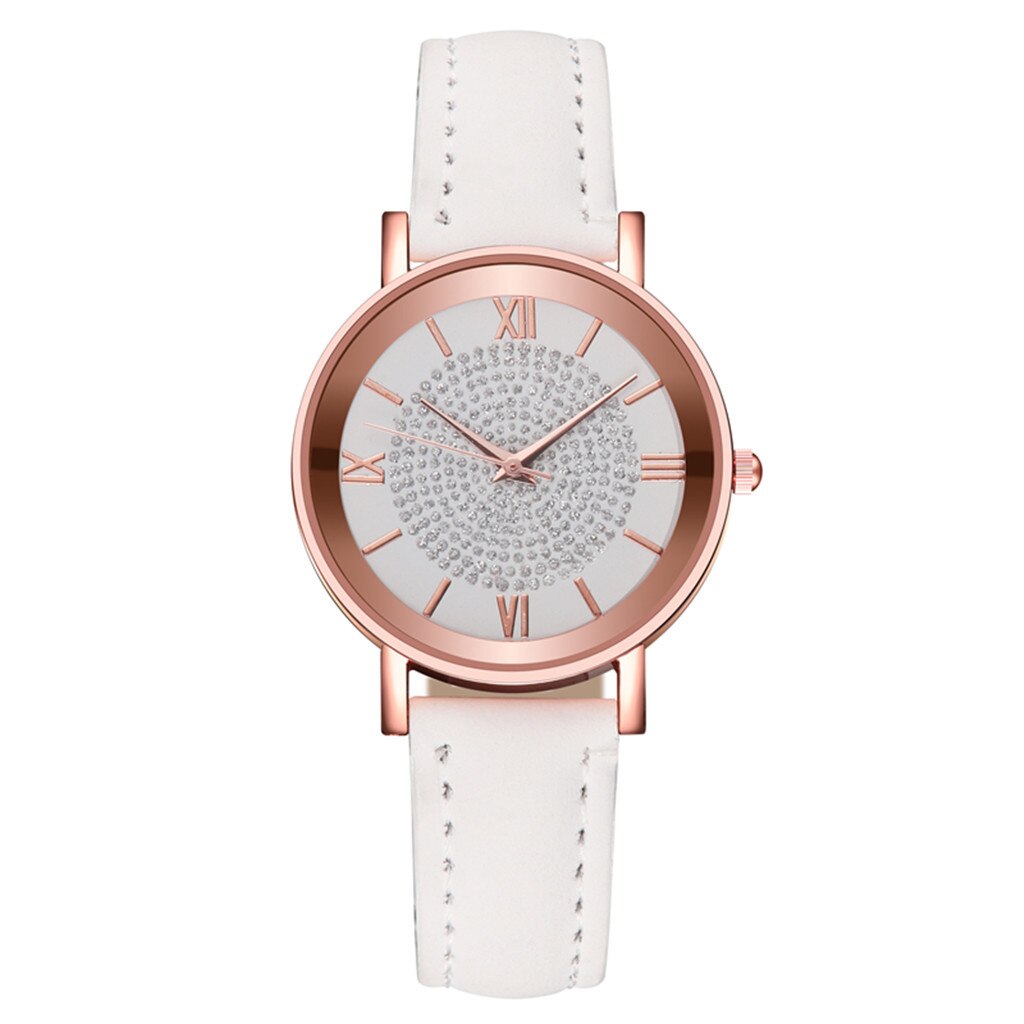 Fashion Women Leather Casual Watch Luxury Analog Quartz Crystal Wristwatch Fashion Casual Female Wristwatch Luxury 2020 Dress #8