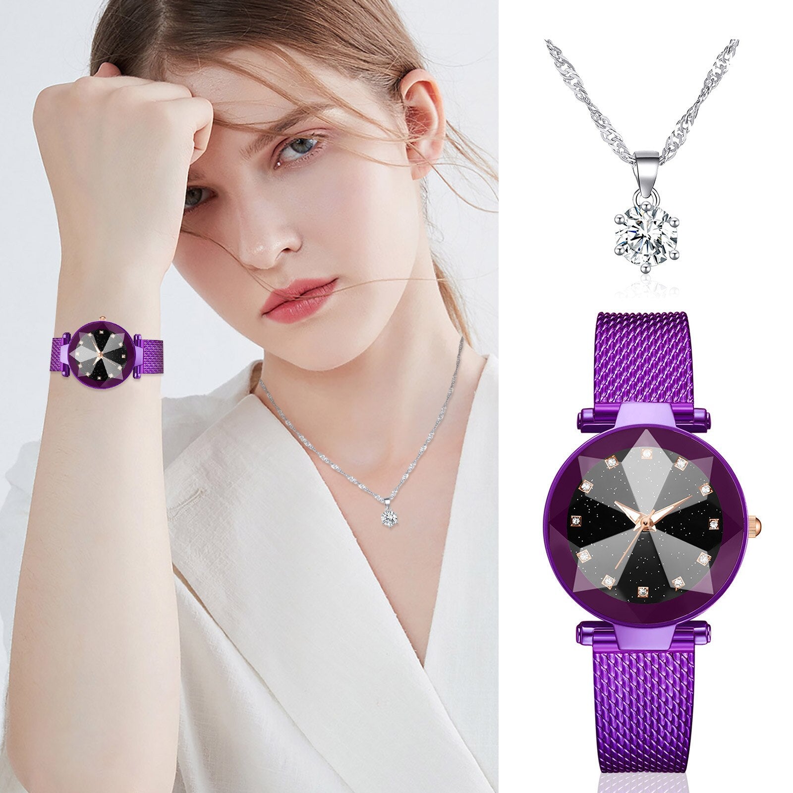 Ladies Magnetic Starry Sky Clock Luxury Women Watches Fashion Diamond Female Quartz Wristwatches Relogio Feminino Zegarek #8