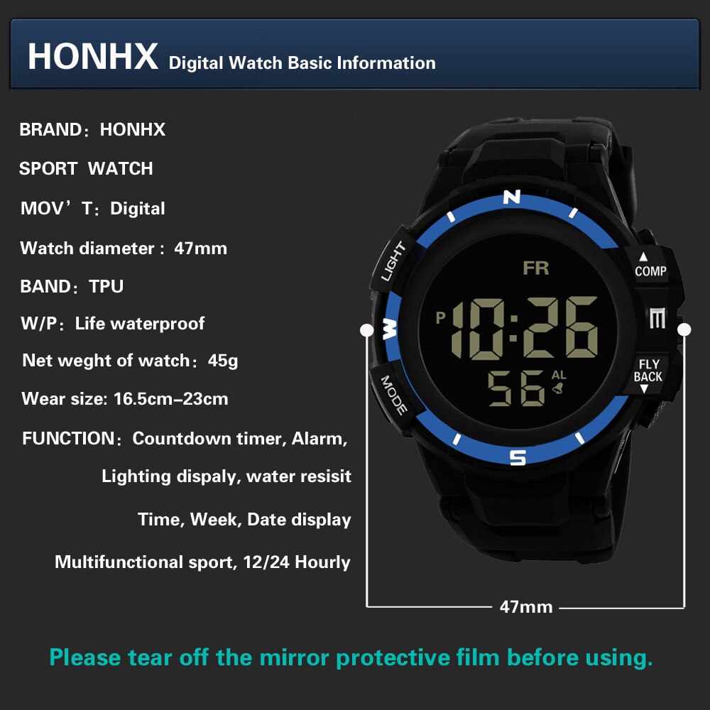 Luxury Men Analog Digital Military Sport LED Waterproof Wrist Watch Silicone Electronic Watch Couple Watches Clock мужские #2