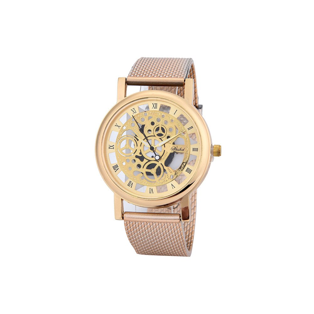 Luxury Stainless Steel Quartz Military  Plastic Band Dial Wrist Watch Men Engraving Hollow Reloj Hombre Dress Quartz watches