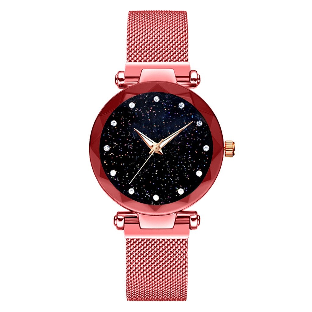 Luxury Starry Sky Stainless Steel Mesh Bracelet Watches For Women Crystal Analog Quartz Wristwatches Ladies Sports Dress Clock#4