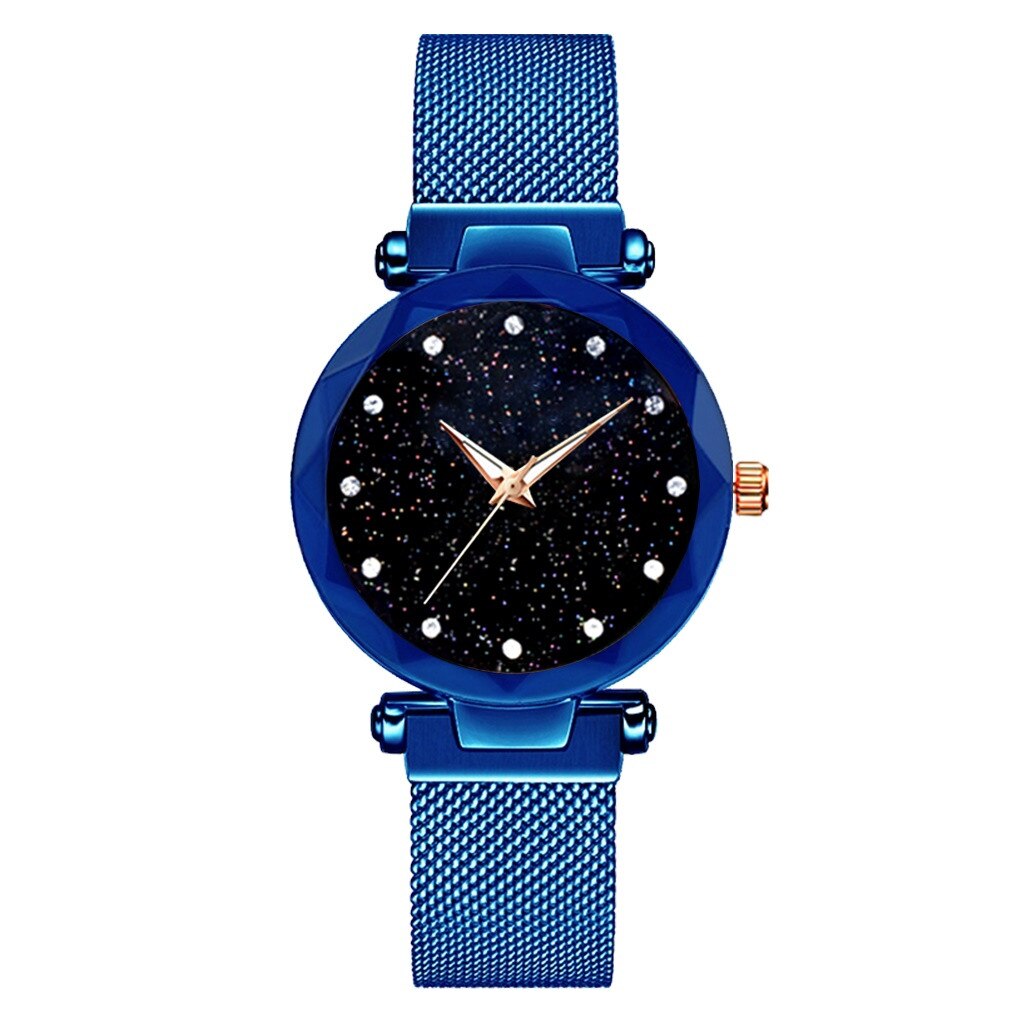 Luxury Starry Sky Stainless Steel Mesh Bracelet Watches For Women Crystal Analog Quartz Wristwatches Ladies Sports Dress Clock#4