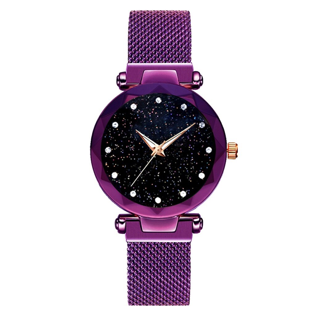 Luxury Starry Sky Stainless Steel Mesh Bracelet Watches For Women Crystal Analog Quartz Wristwatches Ladies Sports Dress Clock#4