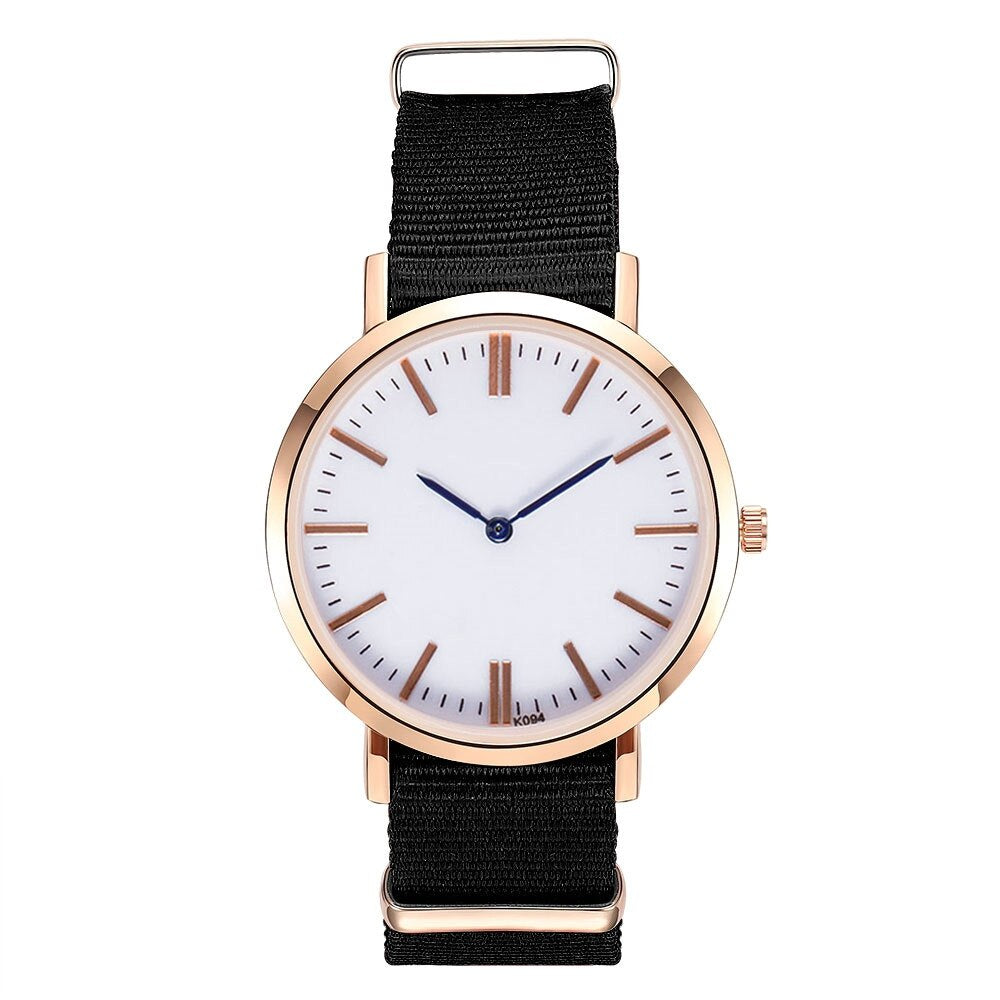 Nylon strap simple women watches Fashion Casual mens Business quartz wrist Watch Stylish Sport Watch clock montre femme