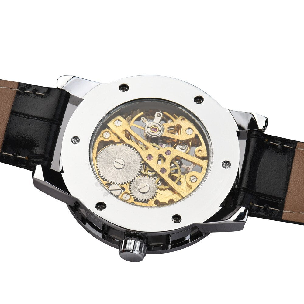 Spl Roman Number Sport Design Bezel Golden Watch Mens Watches Top Brand Luxury Montre Homme Clock Men Automatic Skeleton Watch