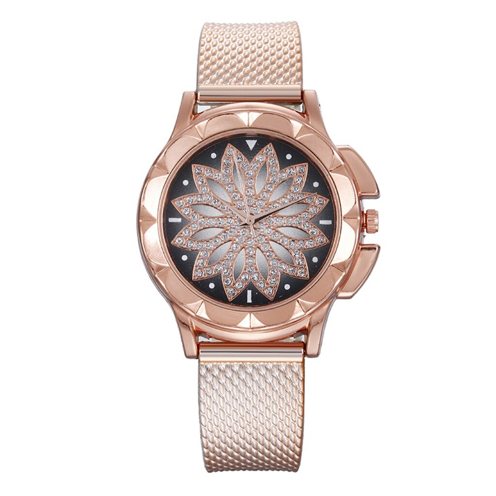 Watch Women Dress Stainless Steel Band Analog Quartz Wristwatch Fashion Luxury Ladies Golden Rose Gold Watch Clock Analog #4