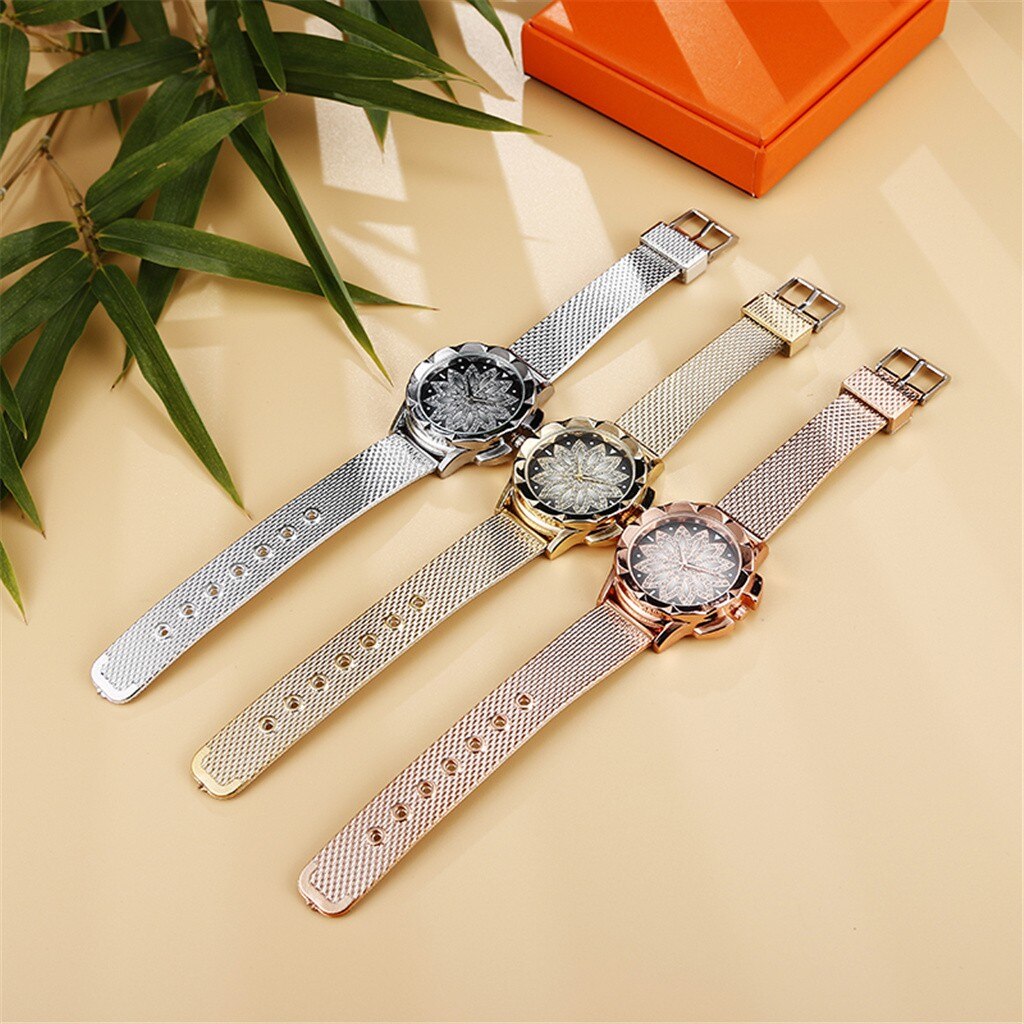 Watch Women Dress Stainless Steel Band Analog Quartz Wristwatch Fashion Luxury Ladies Golden Rose Gold Watch Clock Analog #4