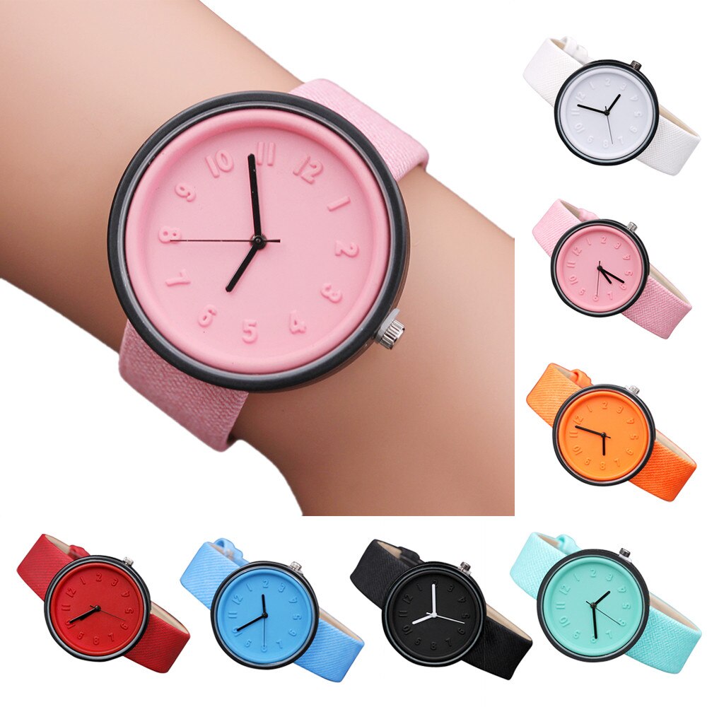 Women Watch Creative Wristwatch Lady Clock Rotate ellow Leather Band Wristwatches Clock Montres Femme Reloj Mujer relogio #2