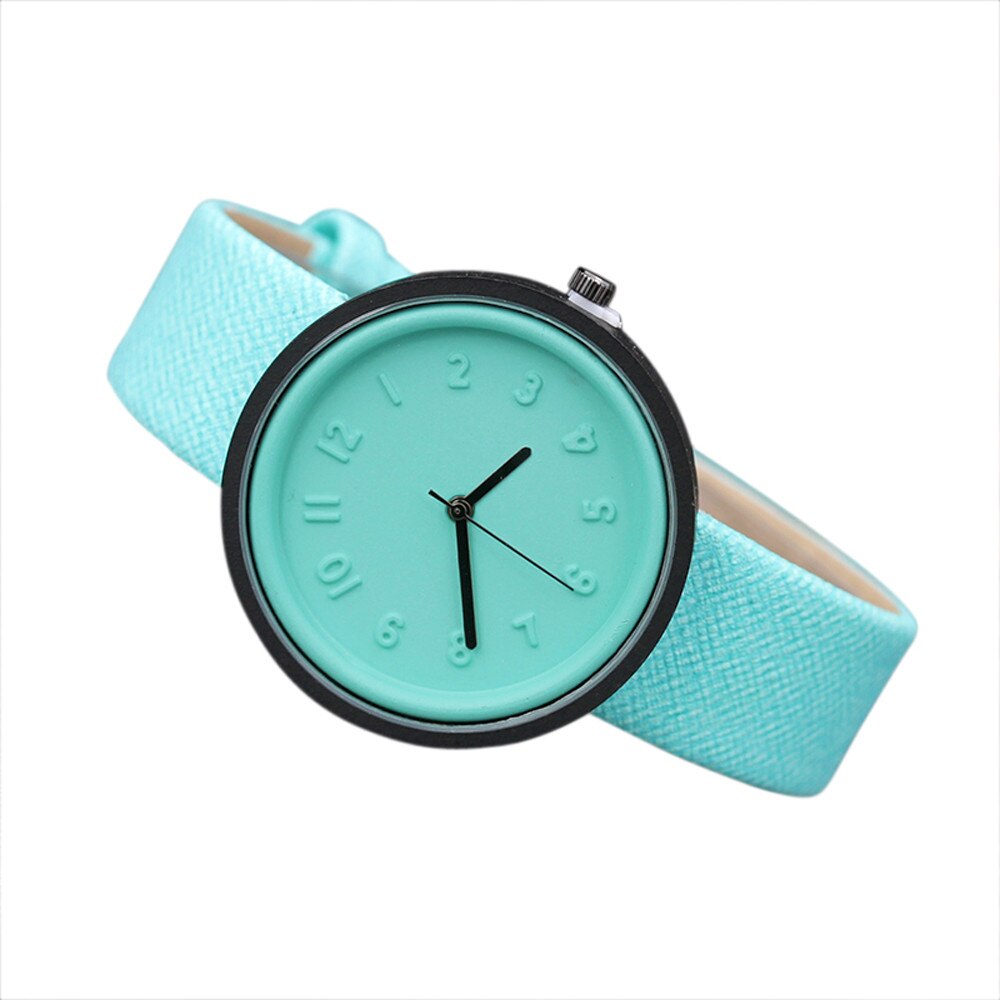 Women Watch Creative Wristwatch Lady Clock Rotate ellow Leather Band Wristwatches Clock Montres Femme Reloj Mujer relogio #2